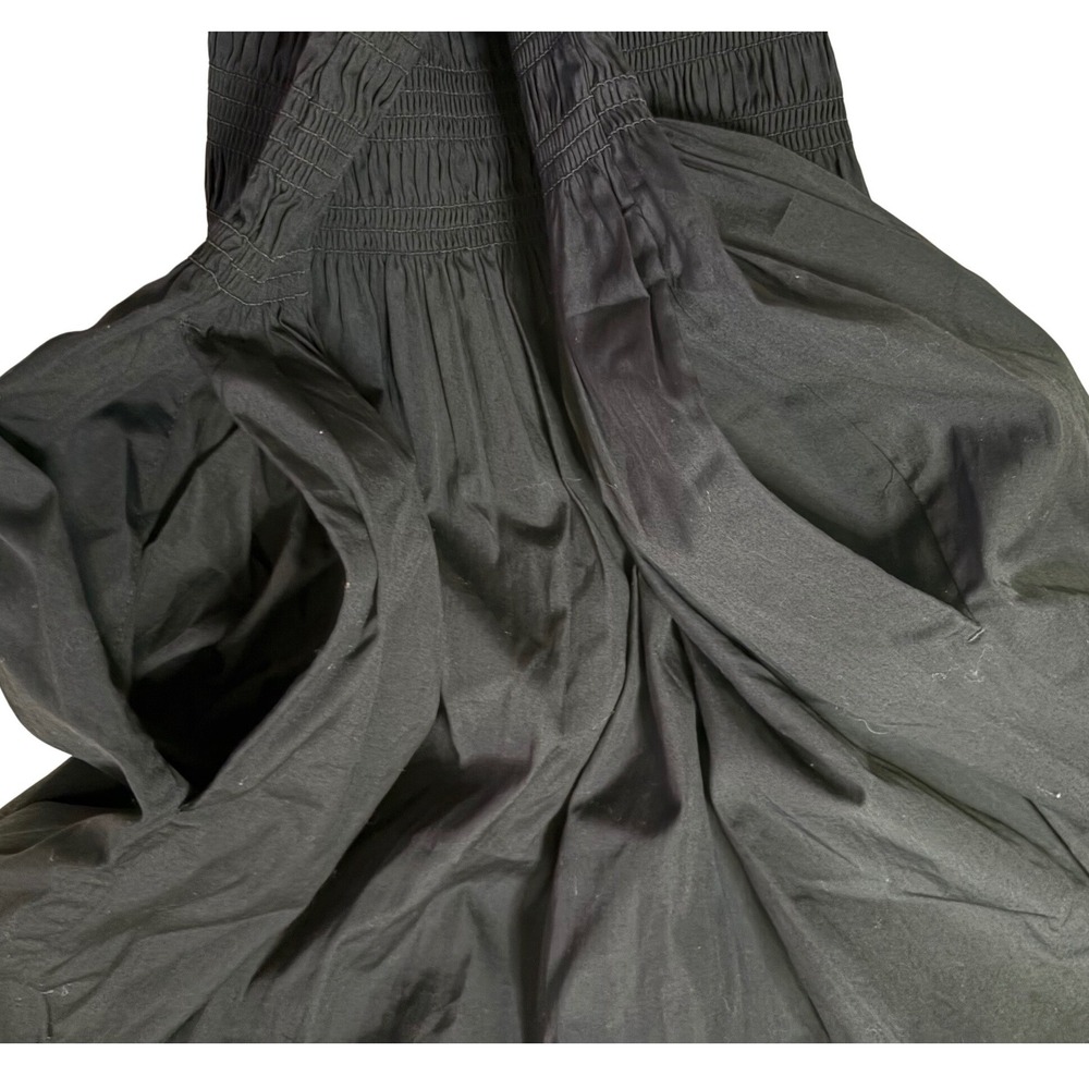 Madewell Skirt Womens Medium Black Smocked Waist Cotton Poplin Maxi A-Line NWT - Picture 8 of 9